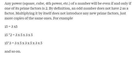 The cube of an odd number is always an number. .
